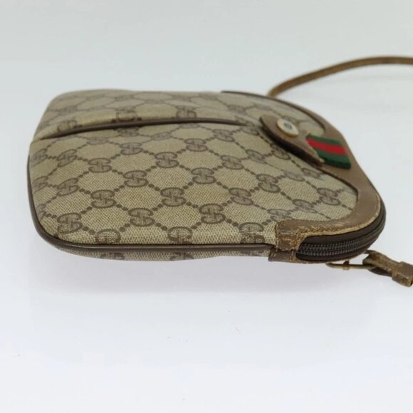 GUCCI GG Supreme Web Sherry Line Shoulder Bag PVC Beige 904 02 047 Auth 128433 - Picture 6 of 16